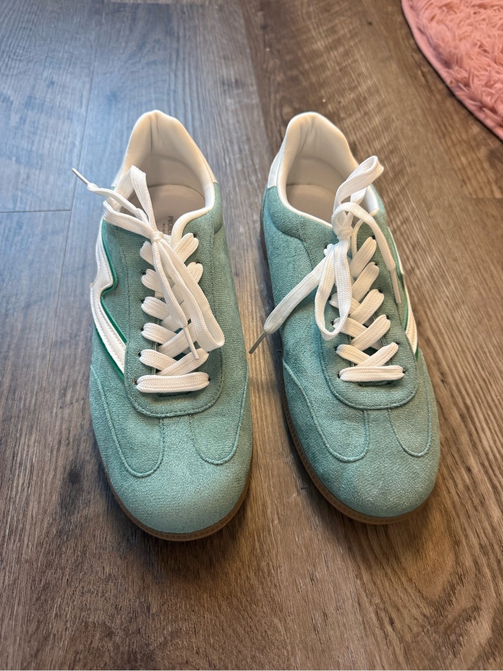 Project Cloud Mint Green Suede Retro Sneakers Women’s Size 10 Gum Sole - Picture 2 of 6
